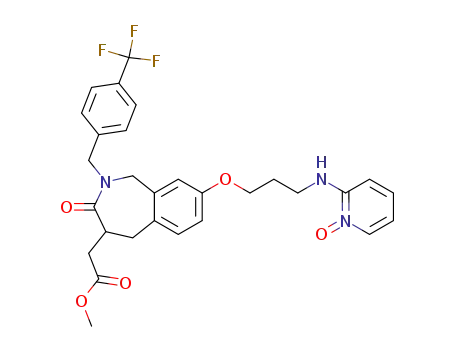 Methyl (+/-)-3-oxo-8-[3-(1-oxo-pyridin-2-yl)amino-1-propyloxy]-2-(4-trifluoromethylbenzyl)-2,3,4.5-tetrahydro-1H-2-benzazepine-4-acetate
