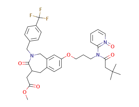methyl (+/-)-3-oxo-8-[3-[N-(1-oxo-pyridin-2-yl)-N-(tert-butylacetyl)amino]-1-propyloxy]-2-(4-trifluoromethylbenzyl)-2,3,4,5-tetrahydro-1H-2-benzazepine-4-acetate