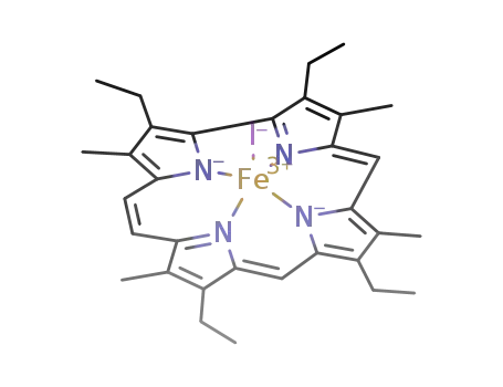 Fe(3,6,13,17-tetraethyl-2,7,12,18-tetramethylhemiporphycene)I
