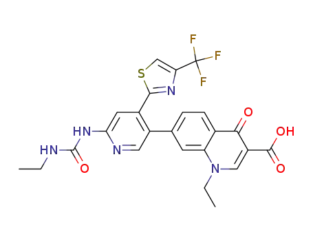 1-ethyl-7-{6-[(ethylcarbamoyl)amino]-4-[4-(trifluoromethyl)-1,3-thiazol-2-yl]pyridin-3-yl}-4-oxo-1,4-dihydroquinoline-3-carboxylic acid