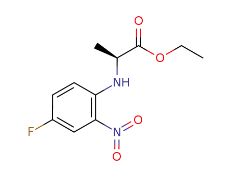 Molecular Structure of 311346-76-6 (L-Alanine, N-(4-fluoro-2-nitrophenyl)-, ethyl ester)