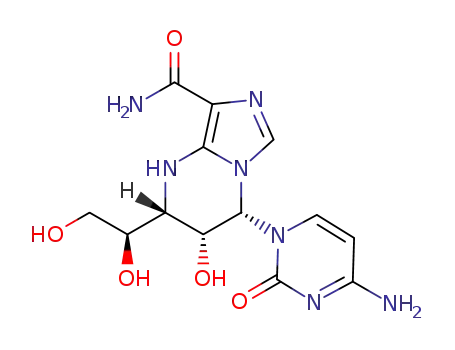4-(4-amino-2-oxopyrimidin-1(2H)-yl)-2-((R)-1,2-dihydroxyethyl)-3-hydroxy-1,2,3,4-tetrahydroimidazo[1,5-a]-pyrimidine-8-carboxamide