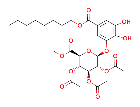 octyl 3-O-(methyl-2,3,4-tri-O-acetyl-β-D-glucopyranosyluronate)-4,5-dihydroxybenzoate