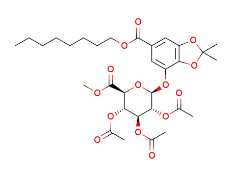 octyl 3-O-(methyl-2,3,4-tri-O-acetyl-β-D-glucopyranosyluronate)-4,5-O-isopropylidene-benzoate