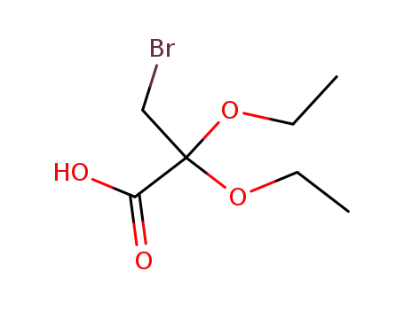 Molecular Structure of 57084-54-5 (Propanoic acid, 3-bromo-2,2-diethoxy-)
