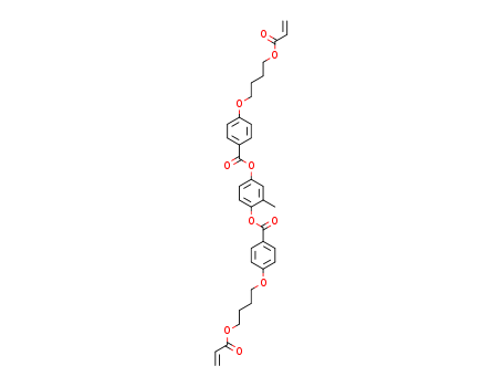 132900-75-5,Benzoic acid, 4-[4-[(1-oxo-2-propenyl)oxy]butoxy]-, 2-Methyl-1,4-phenylene ester,4-[4-[(1-OXO-2-PROPENYL)OXY]BUTOXY]-BENZOIC ACID, 2-METHYL-1,4-PHENYLENE ESTER;