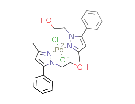 trans-[PdCl2(2-(3-methyl-5-phenyl-1H-pyrazol-1-yl)ethanol)2]