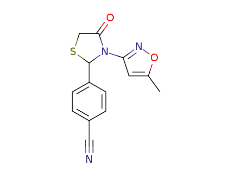 4-(3-(5-methylisoxazol-3-yl)-4-oxothiazolidin-2-yl)benzonitrile