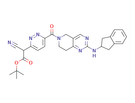 tert-butyl 2-cyano-2-[6-[2-(indan-2-ylamino)-7,8-dihydro-5H-pyrido[4,3-d]pyrimidine-6-carbonyl]pyridazin-3-yl]acetate