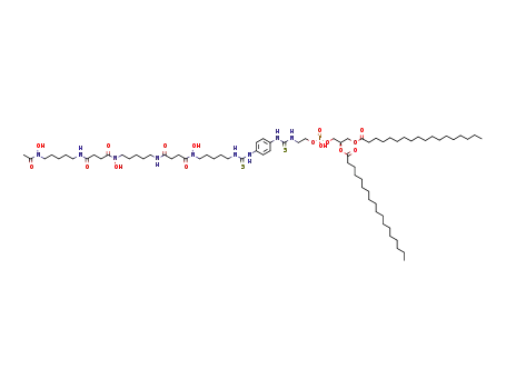 3-((hydroxy(2-(3-(4-(3-(3,14,25-trihydroxy-2,10,13,21,24-pentaoxo-3,9,14,20,25-pentaazatriacontan-30-yl)thioureido)phenyl)thioureido)ethoxy)phosphoryl)oxy)propane-1,2-diyldistearate
