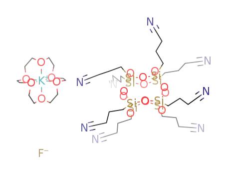 octakis(3-cyanopropyl)octasilsesquioxane fluoride-18-crown-6-potasium