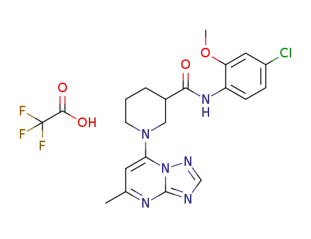 N-(4-chloro-2-methoxyphenyl)-1-(5-methyl-[1,2,4]triazolo[1,5-a]pyrimidin-7-yl)piperidine-3-carboxamide TFA salt