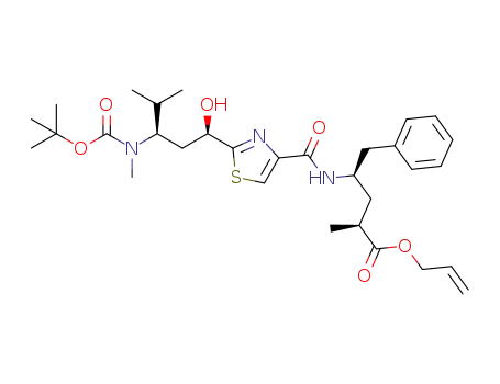 (2S,4R)-allyl 4-(2-((1R,3R)-3-((tert-butoxycarbonyl)(methyl)amino)-1-hydroxy-4-methylpentyl)thiazole-4-carboxamido)-2-methyl-5-phenylpentanoate