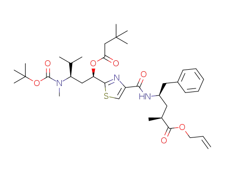 (2S,4R)-allyl 4-(2-((1R,3R)-3-((tert-butoxycarbonyl)(methyl)amino)-4-methyl-1-((3,3-dimethylbutanoyl)oxy)pentyl)thiazole-4-carboxamido)-2-methyl-5-phenylpentanoate
