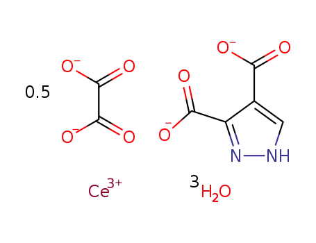 {[Ce(μ2-3,4-pyrazoledicarboxylate)(μ2-oxalate)1/2(H2O)2]*H2O}