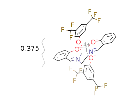 [Ti(N,N’-ethylenebis(salicylideneiminate))(3,5-bis(trifluoromethyl)phenolate)2]*0.375C6H14