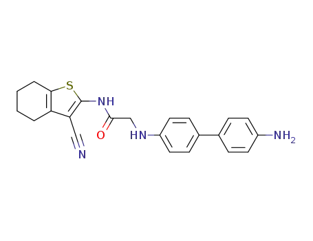 2-((4'-amino-[1,1'-biphenyl]-4-yl)amino)-N-(3-cyano-4,5,6,7-tetrahydrobenzo[b]thiophen-2-yl)acetamide