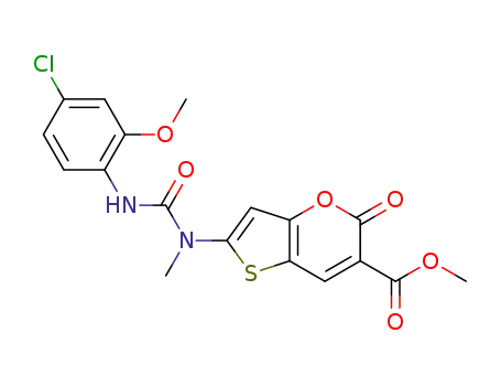 methyl 2-(3-(4-chloro-2-methoxyphenyl)-1-methylureido)-5-oxo-5H-thieno[3,2-b]pyran-6-carboxylate