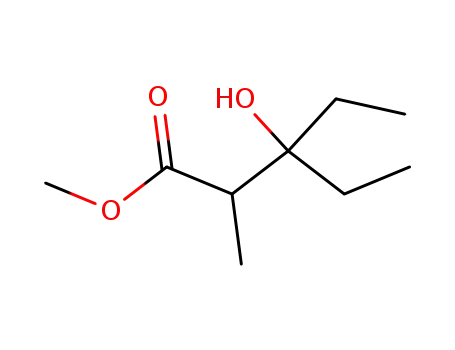Molecular Structure of 132699-28-6 (Pentanoic acid, 3-ethyl-3-hydroxy-2-methyl-, methyl ester)