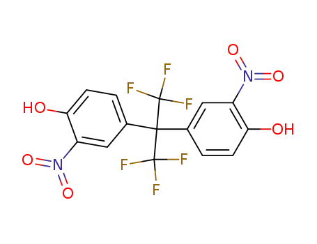 Molecular Structure of 73340-33-7 (Phenol, 4,4'-[2,2,2-trifluoro-1-(trifluoromethyl)ethylidene]bis[2-nitro-)