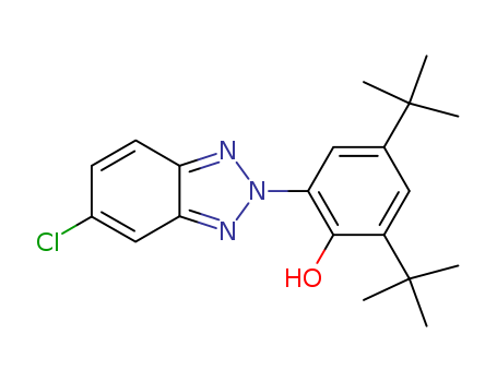 3864-99-1,2-(2'-Hydroxy-3',5'-di-tert-butylphenyl)-5-chlorobenzotriazole,Phenol,2,4-di-tert-butyl-6-(5-chloro-2H-benzotriazol-2-yl)- (7CI,8CI);2,4-Di-tert-butyl-6-(5-chloro-2H-benzotriazol-2-yl)phenol;2-(2-Hydroxy-3,5-di-tert-butylphenyl)-5-chloro-2H-benzotriazole;2-(2'-Hydroxy-3',5'-di-tert-butylphenyl)-5-chlorobenzotriazole;2-(3,5-Di-tert-butyl-2-hydroxyphenyl)-5-chloro-2H-benzotriazole;2-(3',5'-Di-tert-butyl-2'-hydroxyphenyl)-5-chlorobenzotriazole;5-Chloro-2-(2-hydroxy-3,5-di-tert-butylphenyl)-2H-benzotriazole;5-Chloro-2-(3,5-di-tert-butyl-2-hydroxyphenyl)-2H-benzotriazole;5-Chloro-2-(3',5'-di-tert-butyl-2'-hydroxyphenyl)benzotriazole;UV 2;