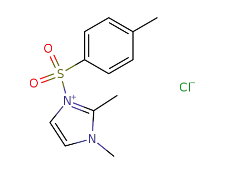 Molecular Structure of 51060-12-9 (1H-Imidazolium, 1,2-dimethyl-3-[(4-methylphenyl)sulfonyl]-, chloride)