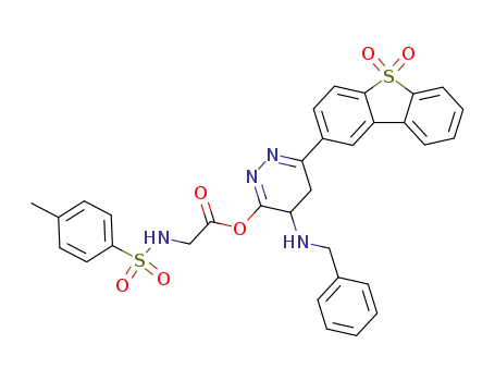 (toluene-4-sulfonylamino)-acetic acid 4-benzylamino-6-(5,5-dioxo-5H-5λ6-dibenzothiophen-2-yl)-4,5-dihydro-pyridazin-3-yl ester