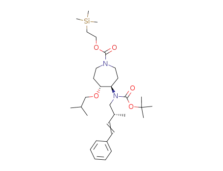 (4R,5R)-4-[tert-Butoxycarbonyl-((E)-(R)-2-methyl-4-phenyl-but-3-enyl)-amino]-5-isobutoxy-azepane-1-carboxylic acid 2-trimethylsilanyl-ethyl ester