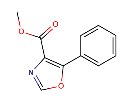Molecular Structure of 38061-18-6 (Methyl 5-phenyloxazole-4-carboxylate ,97%)