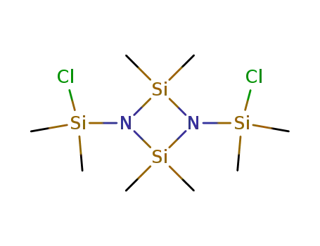 Molecular Structure of 2329-10-4 (1,3-Bis(chlorodimethylsilyl)-2,2,4,4-tetramethyl-1,3-diaza-2,4-disilacyclobutane)