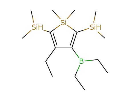 4-ethyl-2-diethylboryl-1,1-dimethyl-2,5-bis(dimethylsilyl)-1-sila-2,4-cyclopentadiene