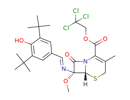 7β-(4-hydroxy-3,5-di-tert-butylbenzylideneamino)-7α-methoxy-3-methyl-3-cephem-4-carboxylic acid 2,2,2-trichlorethyl ester