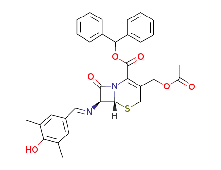 benzhydryl 7β-(4-hydroxy-3,5-dimethylbenzylideneamino)-3-acetoxymethyl-3-cephem-4-carboxylate