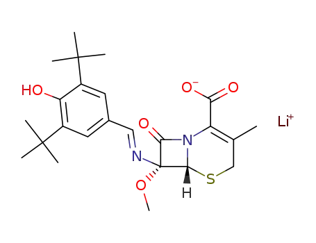 lithium 7α-methoxy-7β-(4-hydroxy-3,5-di-tert.-butylbenzylideneamino)-3-methyl-3-cephem-4-carboxylate