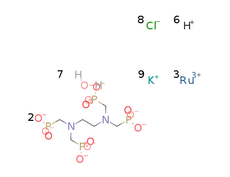 K9{ruthenium(III)3(ethylenediamine-N,N,N',N'-tetramethylphosphonato)2Cl8}*7H2O
