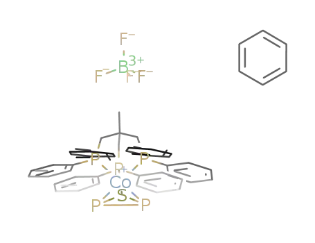 η3-thiadiphosphirene-(1,1,1-tris(diphenylphosphinomethyl)ethane)cobalt(II) tetrafluoroborate benzene solvate