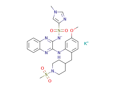N-{3-[(5-methoxy-2-{[1-(methylsulfonyl)piperidin-4-yl]methyl}phenyl)amino]quinoxalin-2-yl}-1-methyl-1H-imidazole-4-sulfonamide potassium salt