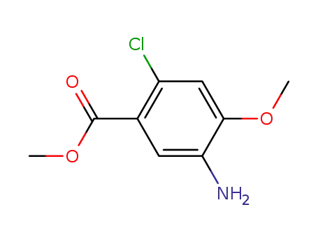 Molecular Structure of 104253-47-6 (5-AMino-2-chloro-4-Methoxy-benzoic acid Methyl ester)