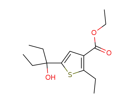 ethyl 2-ethyl-5-(1-ethyl-1-hydroxypropyl)thiophene-3-carboxylate