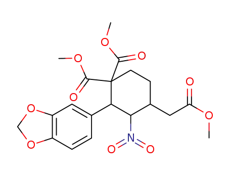 diethyl 2-(benzo[d][1,3]dioxol-5-yl)-4-(2-methoxy-2-oxoethyl)-3-nitrocyclohexane-1,1-dicarboxylate