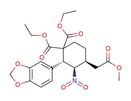 (2R,3R,4S)-diethyl 2-(benzo[d][1,3]dioxol-5-yl)-4-(2-methoxy-2-oxoethyl)-3-nitrocyclohexane-1,1-dicarboxylate