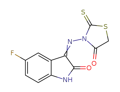 3-(5-fluoro-2-oxoindolin-3-ylideneamino)-2-thioxothiazolidin-4-one