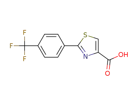 Molecular Structure of 144061-16-5 (2-(4-TRIFLUOROMETHYL-PHENYL)-THIAZOLE-4-CARBOXYLIC ACID)
