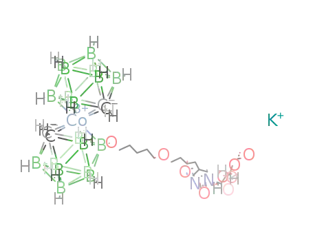 potassium 3-(((3',5'-di-O-acetyl)-β-D-2-deoxyribofuranosyl)-6-((5-((H)-1,10,2,20-tetracarba-3-commo-cobalta-closo-tricosaborate)-8-yl)oxypentyloxy)ethyl)furo[2,3-d]pyrimidin-2(3H)-one