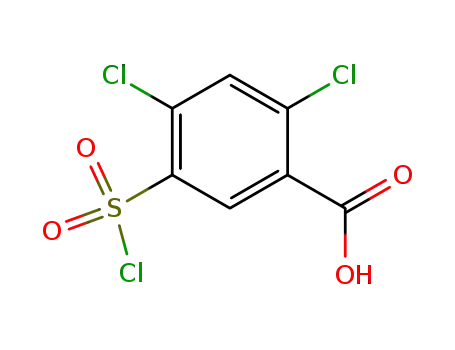 Molecular Structure of 3740-18-9 (2,4-Dichloro-5-(chlorosulphonyl)benzoic acid)