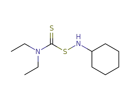 Molecular Structure of 52185-80-5 (Cyclohexanamine, N-[[(diethylamino)thioxomethyl]thio]-)