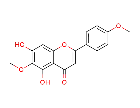 Molecular Structure of 520-12-7 (5,7-dihydroxy-6-methoxy-2-(4-methoxyphenyl)-4-benzopyrone)
