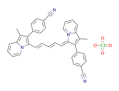 (Z)-2-(4-cyanophenyl)-3-((2E,4E)-5-(2-(4-cyanophenyl)-1-methylindolizin-3-yl)penta-2,4-dien-1-ylidene)-1-methyl-3H-indolizin-4-ium perchlorate
