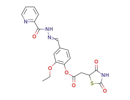 2-ethoxy-4-{[2-(pyridine-2-carbonyl)hydrazinylidene]methyl}phenyl (2,4-dioxo-1,3-thiazolidin-5-yl)acetate