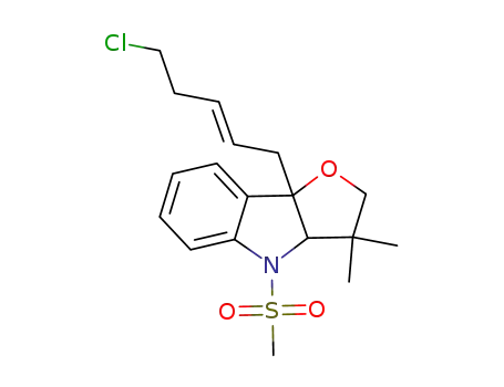 (E)-8b-(5-chloropent-2-en-1-yl)-3,3-dimethyl-4-(methylsulfonyl)-3,3a,4,8b-tetrahydro-2H-furo[3,2-b]indole